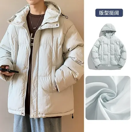 冬季加厚面包棉服男连帽宽松保暖ins潮流防寒休闲棉衣外套棉袄子图片