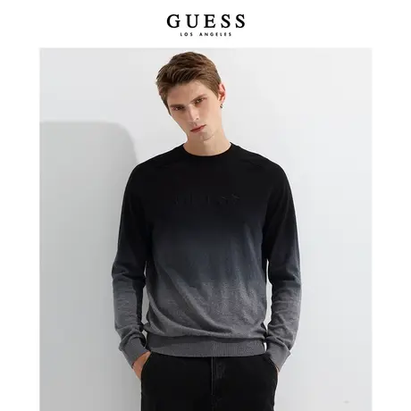 GUESS男士休闲时尚通勤舒适保暖渐变色含羊毛毛衣商品大图