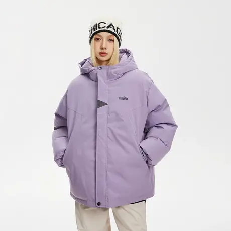 纯色连帽保暖棉服女加厚冬季外套2023新款潮牌复古宽松面包服棉衣商品大图