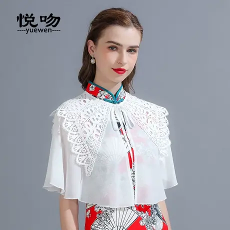 旗袍披肩上衣女外搭夏季配裙子雪纺斗篷小披肩百搭短款防晒开衫薄商品大图