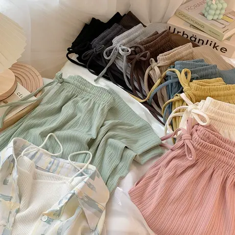 145cm矮小个子肌理感冰丝阔腿裤女夏季150穿搭显高垂感直筒休闲裤商品大图