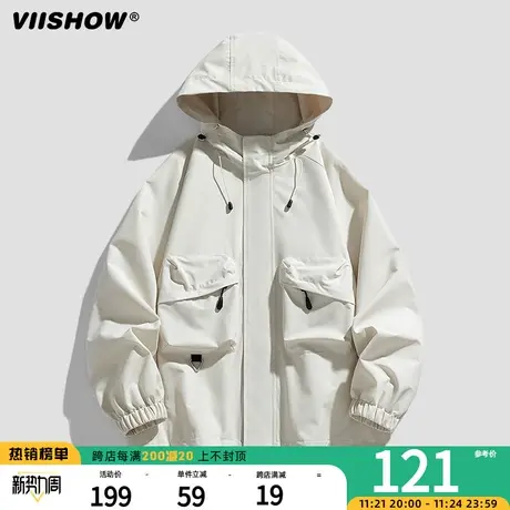 VIISHOW春秋装夹克男上衣连帽卫衣外套青年秋衣户外冲锋夹克秋季图片