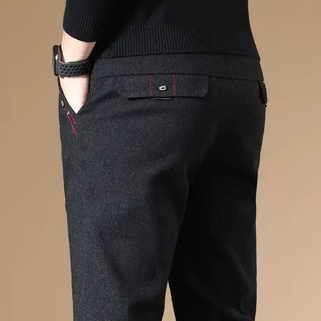 冬季加厚男裤子毛呢保暖休闲长裤男士春裤潮流直筒宽松外穿秋冬裤商品大图