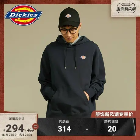 Dickies 春夏三原色小logo连帽毛圈美式卫衣男女情侣同款宽松图片