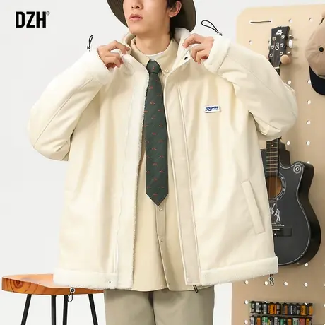 男士pu皮棉服男外套冬季2023新款加绒加厚棉衣男款情侣防寒服男装商品大图