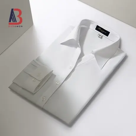 BAROMON/培罗蒙女士一片领衬衫2025秋季纯棉女装上衣职业装白衬衣商品大图