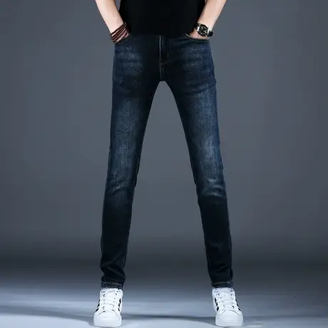 新款男士冬季牛仔裤男款修身小脚裤子男2023新款秋冬弹力时尚潮牌商品大图