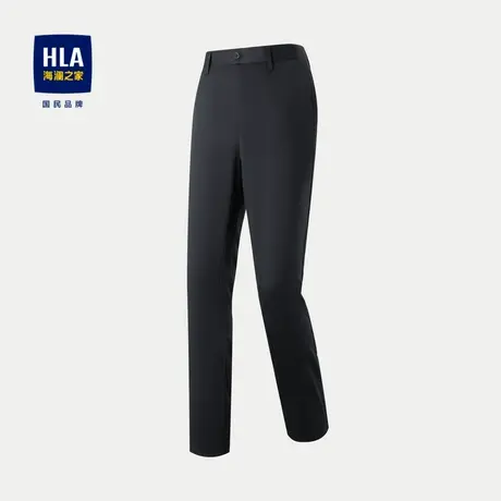 HLA/海澜之家含桑蚕丝休闲裤2024春夏新款高腰直筒刺绣商务裤子男图片