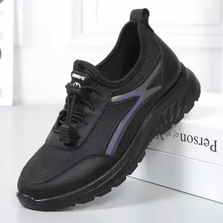 老北京布鞋女防滑软底妈妈鞋中老年厨房工作鞋女黑色春秋平底单鞋商品大图