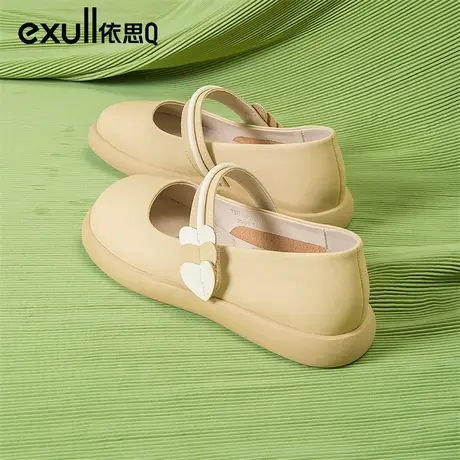 依思q玛丽珍凉鞋女款2024春季新款法式温柔风鞋子平底软皮单鞋女图片