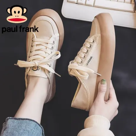 大嘴猴休闲女鞋2023秋季新款帆布鞋女款可脚踩时尚潮流百搭板鞋子商品大图