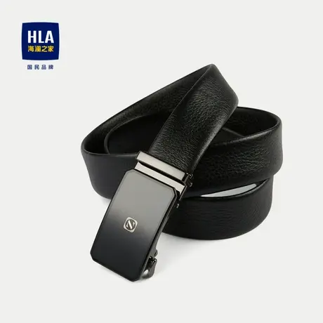 HLA/海澜之家头层牛皮皮带2023新款商务合金扣头柔软大气腰带男图片