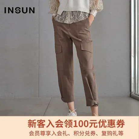 恩裳商场同款春季时尚经典工装风宽松舒适收脚休闲裤长裤女士商品大图