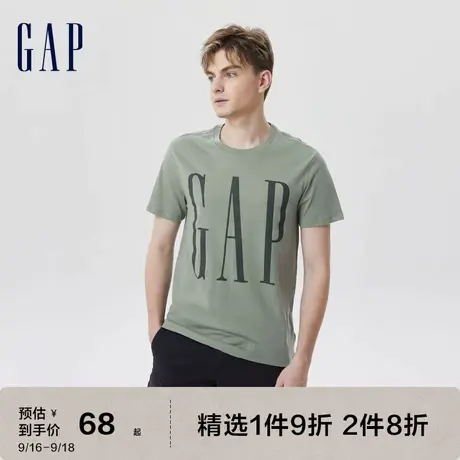 Gap男女装夏季2023新款LOGO纯棉运动短袖T恤610134情侣装休闲上衣图片