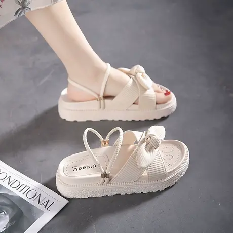 时装凉鞋女仙女风2023年新款夏季平底罗马配裙子两穿凉拖鞋ins潮图片