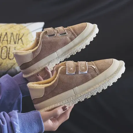 复古港风chic鞋子2020新款百搭韩版ins女鞋魔术贴二棉鞋女雪地靴商品大图