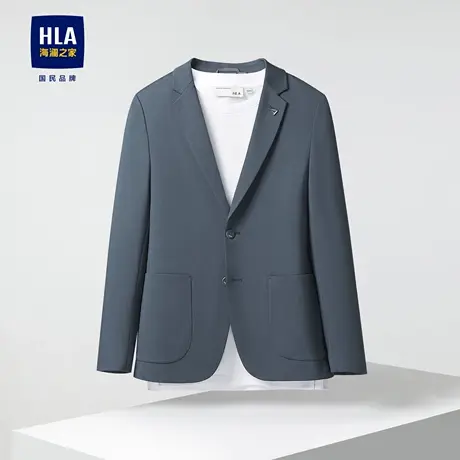 HLA/海澜之家轻旅系列西服修身平驳领弹力休闲外套男图片
