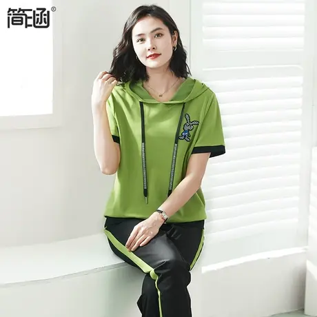 【天丝】大码女装夏装新款简涵高端轻奢贵夫人加肥大显瘦套装图片