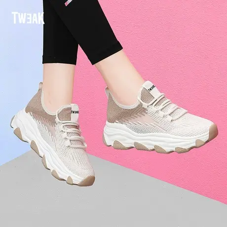 TWEAK网面透气运动鞋女白色休闲轻便软底跑步老爹鞋网鞋春夏百搭图片