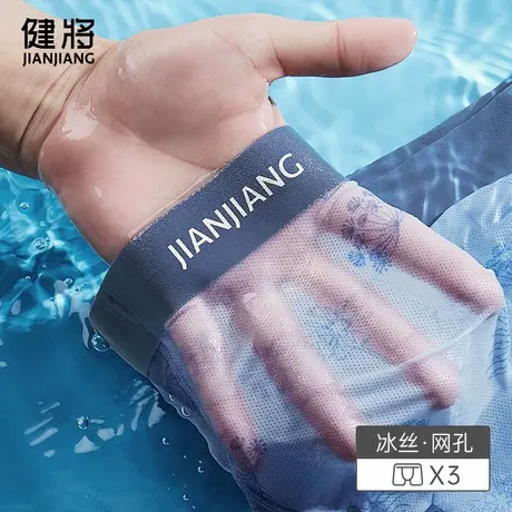 健将男士内裤超薄冰丝四角裤2025新款网孔透气男生夏季平角短裤头图片