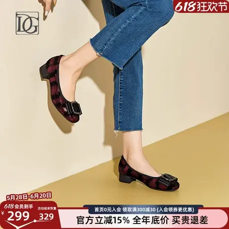 【商场同款】粗跟女鞋2025春季新款真皮浅口中跟通勤单鞋妈妈鞋图片