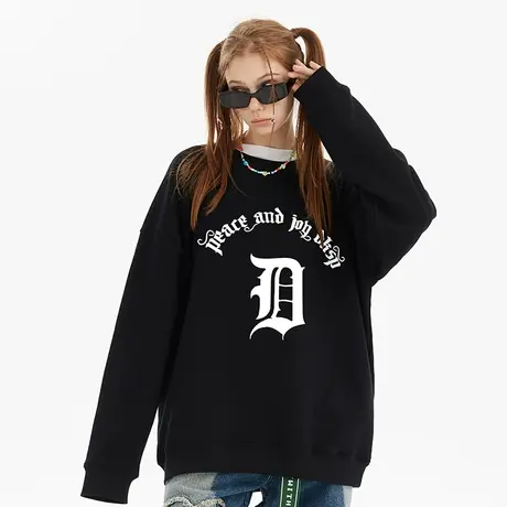 Nuthink美式高街字母卫衣潮牌男潮流中性风宽松大码上衣男款冬季商品大图