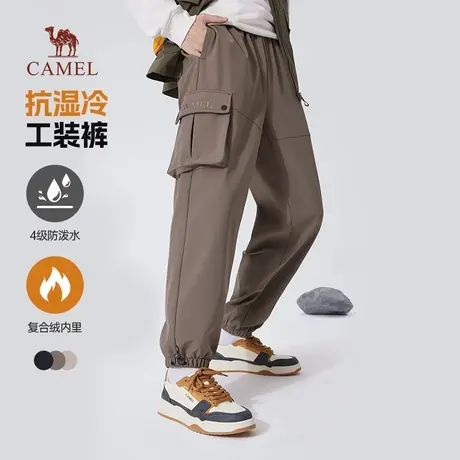 骆驼男装工装裤男2025新款冬季加绒保暖宽松束脚防泼水休闲长裤子商品大图
