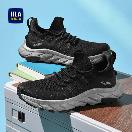 HLA/海澜之家男鞋新款夏季运动时尚舒适飞织鞋耐磨增高休闲跑步鞋商品大图
