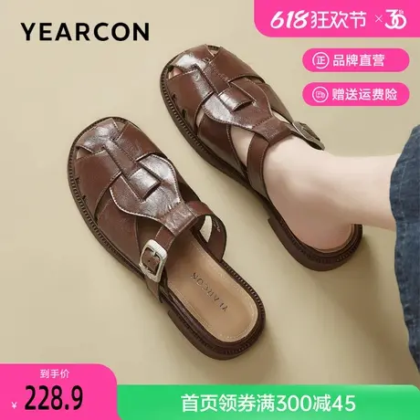 意尔康穆勒拖2025新款夏季高级感休闲罗马包头凉鞋懒人半拖鞋女鞋商品大图