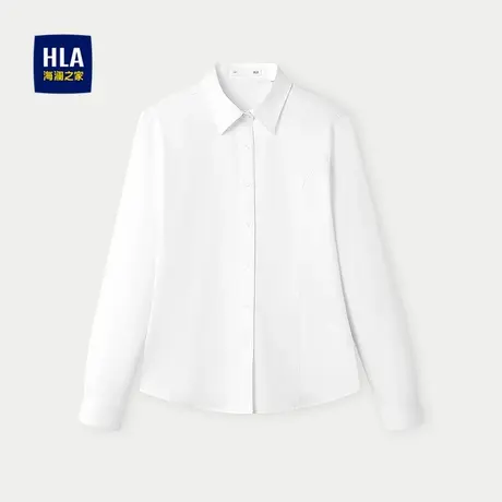 HLA/海澜之家内里磨毛保暖长袖衬衫25秋冬新职场通勤知性衬衣女装商品大图