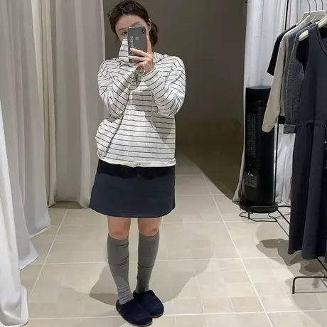 韩系连帽拉链上衣女2025秋季慵懒风小个子百搭显瘦条纹外套上衣潮图片