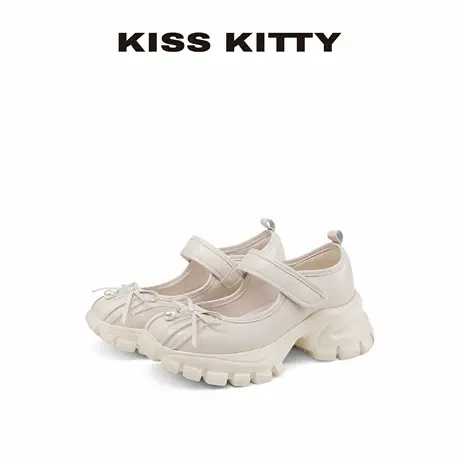 【呼呼专享】KISSKITTY厚底增高玛丽珍蝴蝶结老爹鞋女25新款休闲商品大图