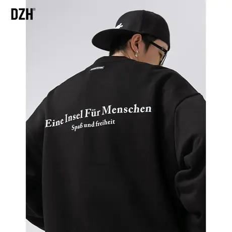 男士高级感痞帅卫衣男美式潮牌休闲外套男装2023年新款秋装打底衫图片