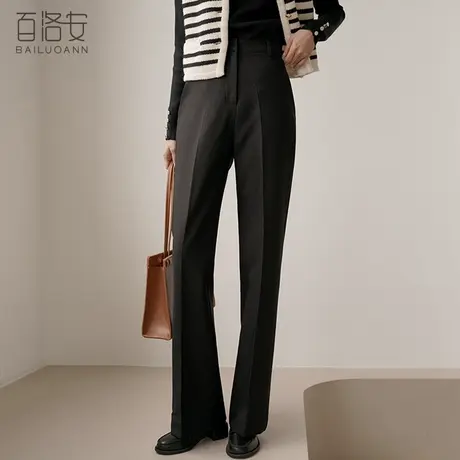 百洛安气质显瘦职业通勤西装裤女秋新款高腰垂感直筒裤百搭长裤子图片