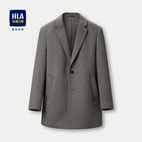 HLA/海澜之家含山羊绒大衣2023秋冬新商务休闲保暖羊毛毛呢外套男商品大图