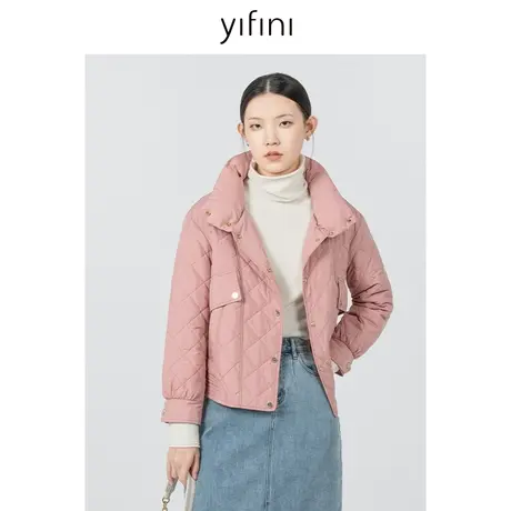 Yifini/易菲短款棉服立领多色时尚街头宽松棉外套女秋冬棉衣商品大图
