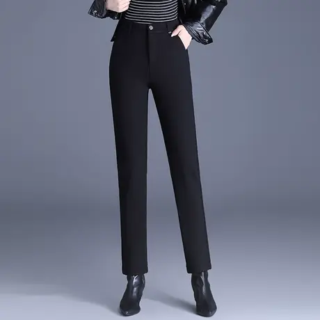 加绒时尚黑色小脚裤气质显瘦铅笔裤高腰休闲裤女秋冬2023新款长裤商品大图