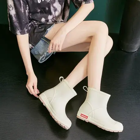 雨鞋女时尚款外穿水鞋防水防滑时尚小香风雨靴胶鞋下雨天穿的鞋商品大图