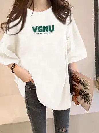 2023年夏季新款仿棉短袖t恤女慵懒风百搭韩版打底衫宽松显瘦上衣商品大图