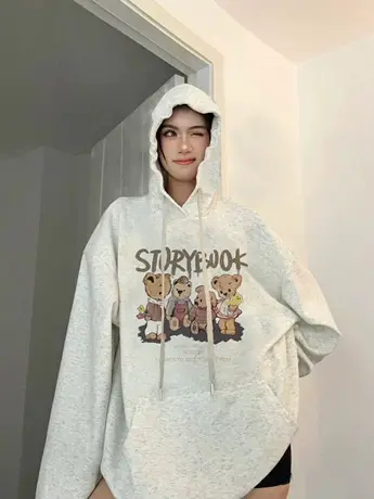 美式复古卫衣女秋2023爆款连帽薄款上衣oversize大码宽松情侣外套商品大图