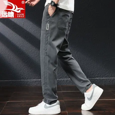 夏季薄款天丝休闲裤男士宽松直筒冰丝男裤夏天新款潮牌长裤子男裤图片