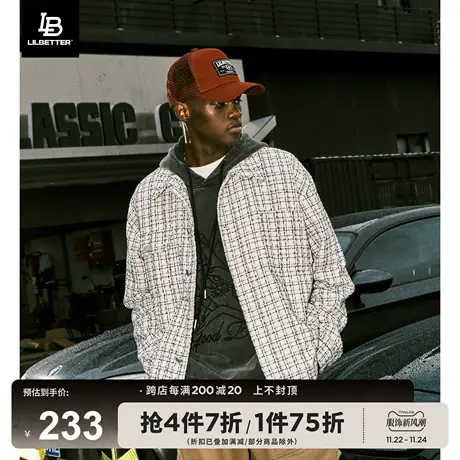 Lilbetter小香风外套男士上衣美式高街宽松衣服秋冬季衬衫式夹克商品大图