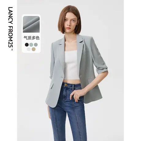 朗姿设计感时尚气质西装女时髦洋气2024春季新款修身职业西服外套图片
