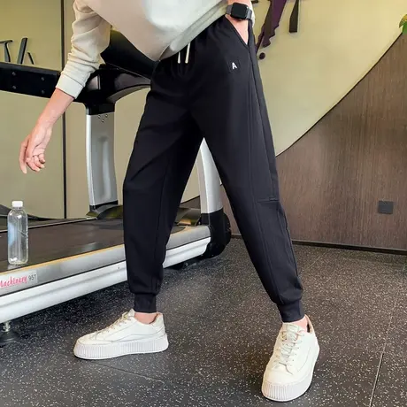 春秋季2023新款休闲卫裤男潮流宽松运动裤百搭束脚重磅束腿哈伦裤商品大图