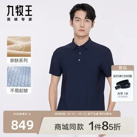 [商场同款]九牧王男装JT2C23017短袖T恤23夏季新款亲肤Polo衫男EN图片