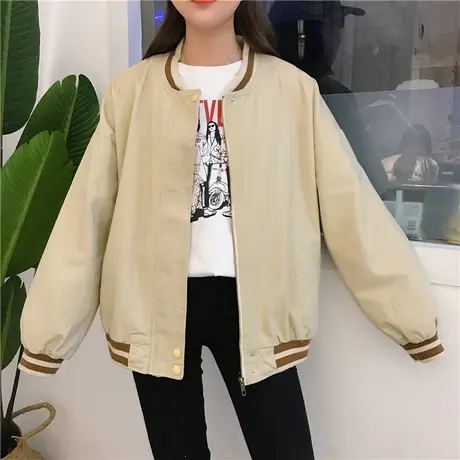 2021新款棒球服外套女短款初秋冬百搭厚上衣ins潮夹克bf港风chic商品大图