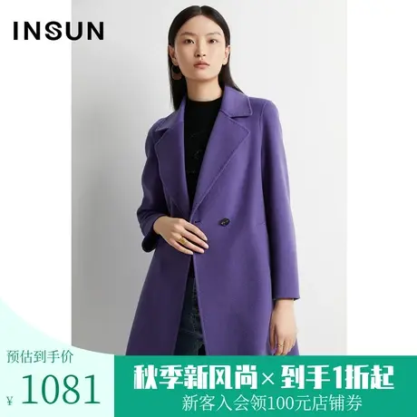 [自然环保]恩裳2022冬季经典双排扣纯羊毛毛呢外套女商品大图