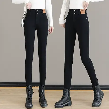 紧身小黑裤女春秋季2023高腰弹力修身显瘦小脚裤打底外穿魔术裤潮图片
