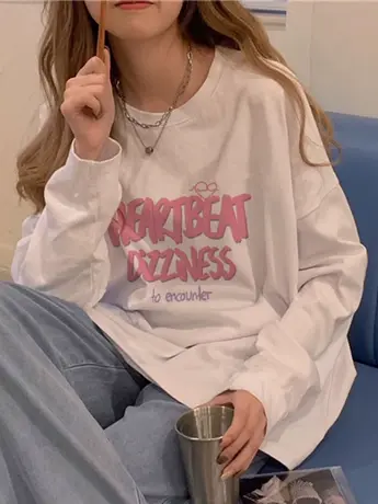 白色洋气减龄内搭打底衫2023早秋新款女装冬季仿棉长袖t恤上衣服商品大图