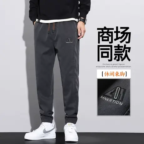 秋天男款美式高街束脚哈伦休闲裤子春秋款痞帅气潮牌工装秋季男装商品大图